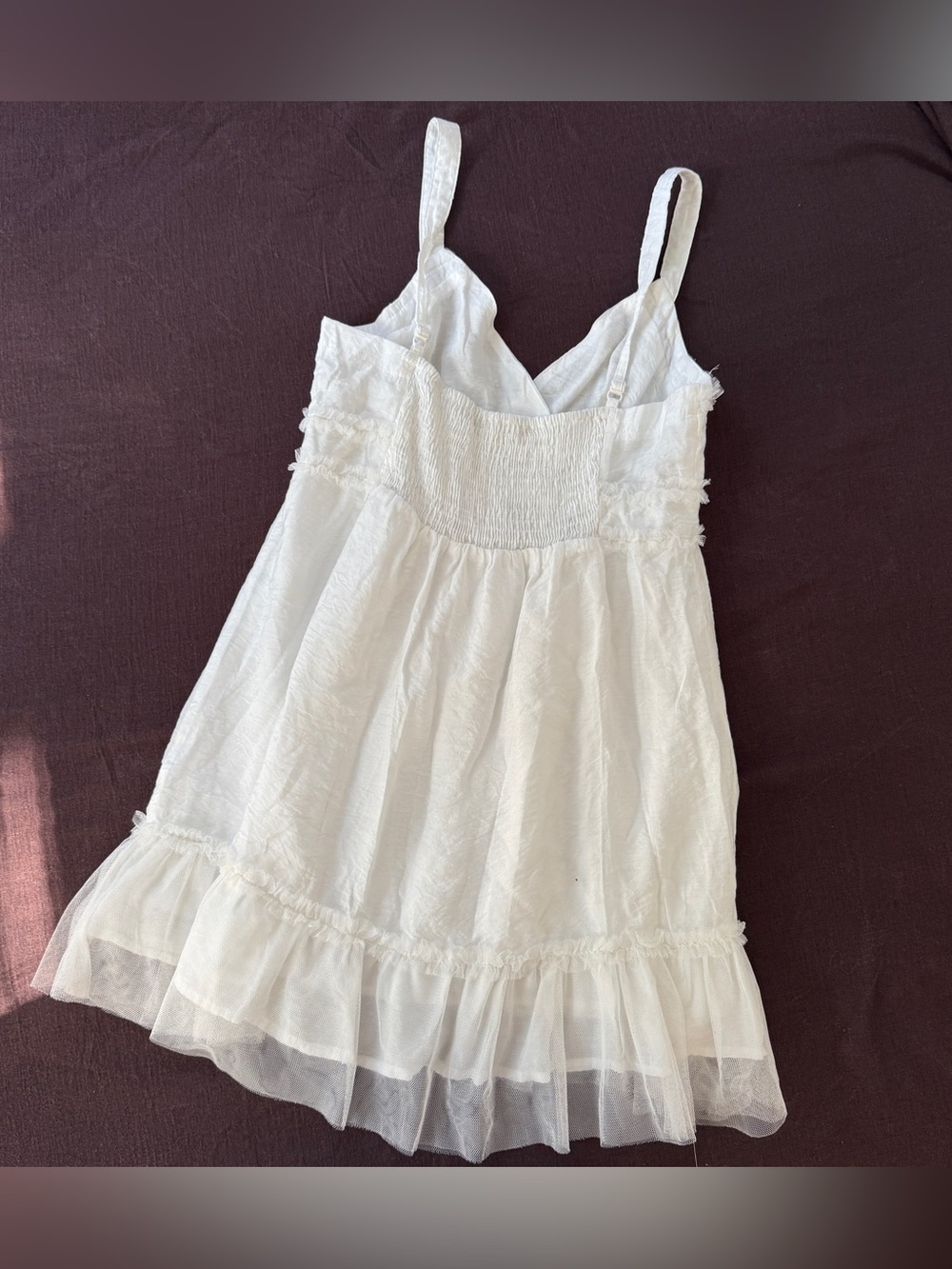 Y2K Mine White Babydoll Mini Dress Tulle Coquette Fairycore M - Picture 5 of 11